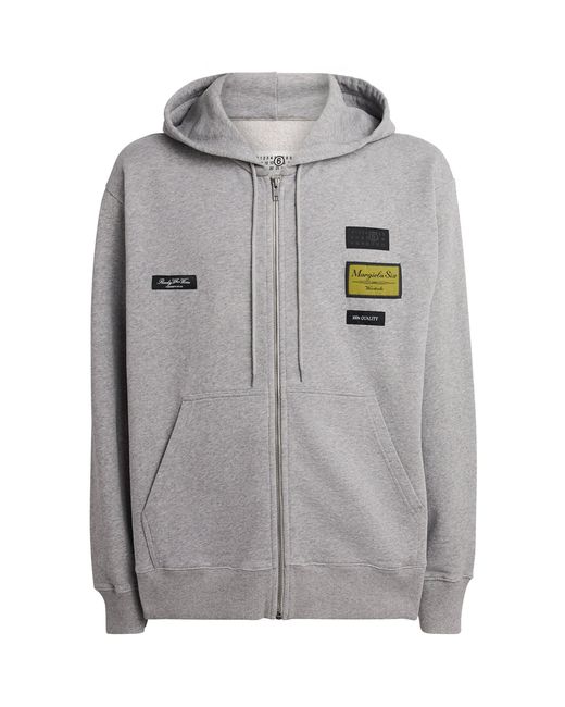MM6 by Maison Margiela Gray Cotton Appliqué Hoodie for men