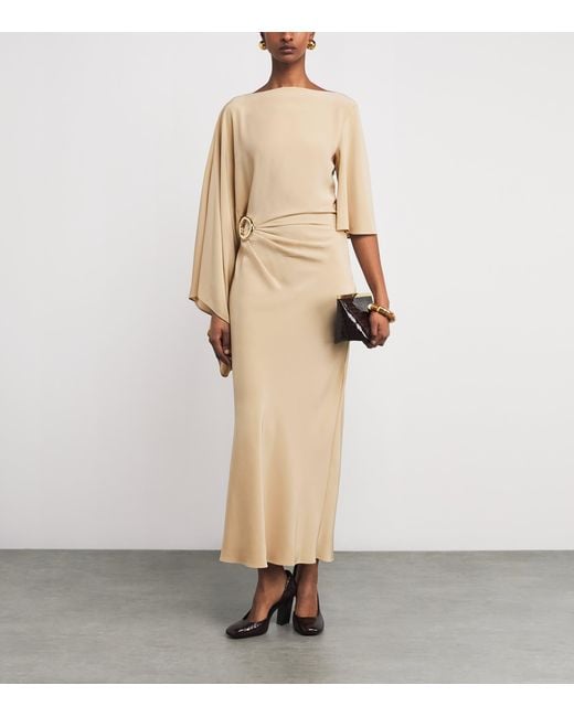 Joseph Natural Satin Gathered Joya Maxi Dress