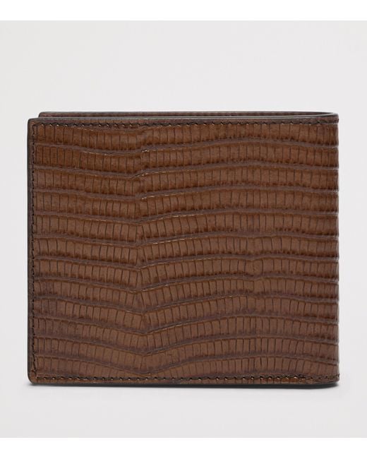 Tom Ford Brown Calfskin Scale-Effect Wallet for men