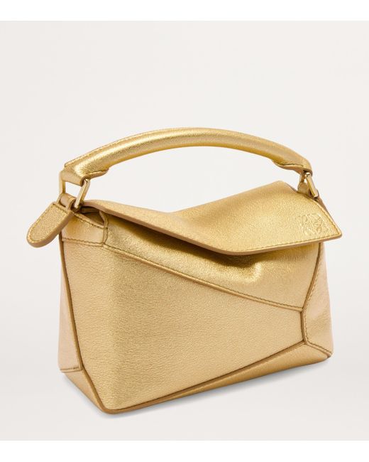 Loewe Mini Metallic Leather Puzzle Top-Handle Bag