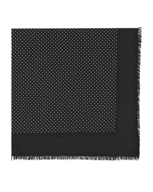 Saint Laurent Black Polka Dot Scarf for men