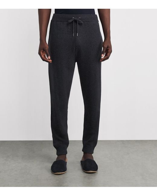 Derek Rose Black Cashmere Finley Sweatpants for men
