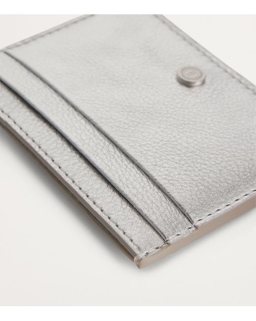 Harrods Gray Leather Metallic Card Holder