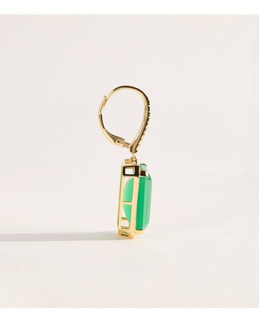 SHAY Green Diamond And Onyx Portrait Earrings