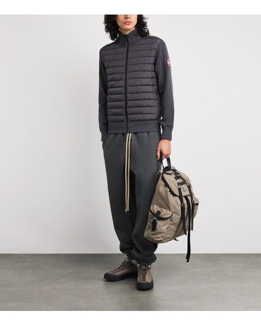 Canada Goose Gray Down-Merino Wool Hybridge Puffer Jacket for men