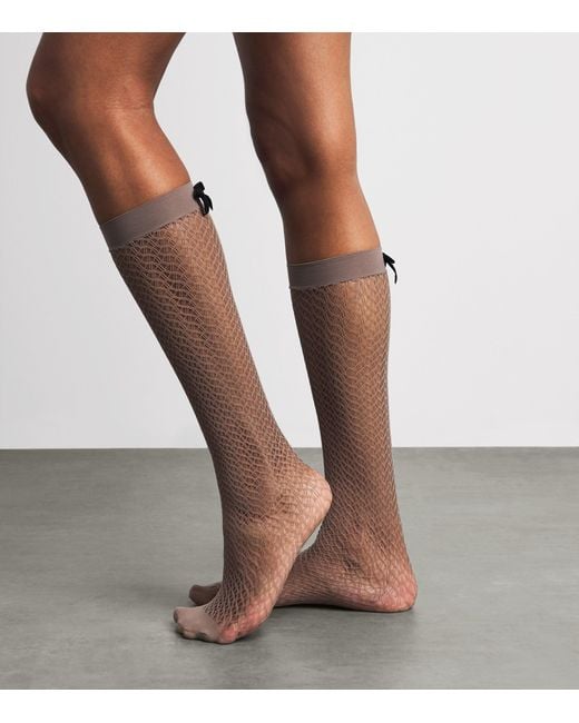 Falke White Knee-High Miss Ribbon Socks