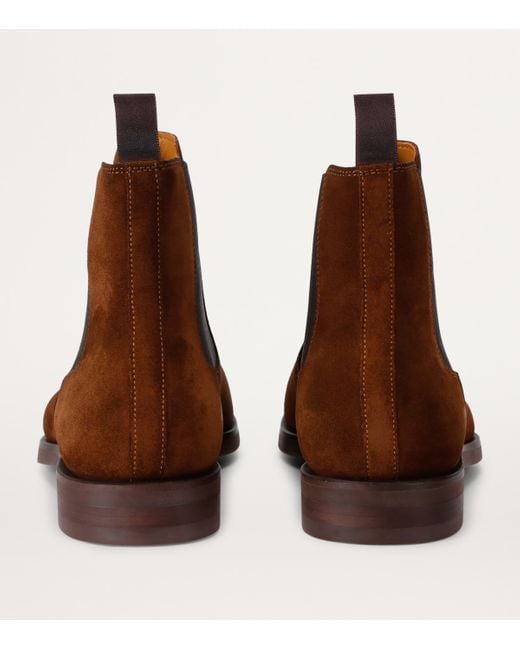 Magnanni Shoes Brown Suede Chelsea Boots for men