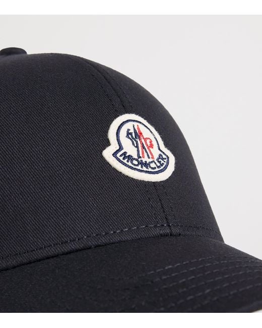 Moncler Black Embroidered Logo Baseball Cap for men