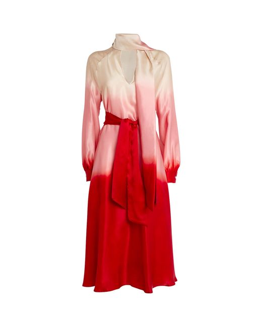 Kiton Red Ombré Midi Dress
