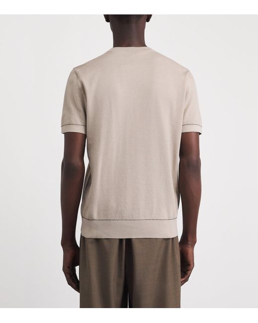 Brioni White Sea Island Cotton T-Shirt for men