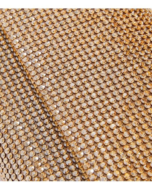 Judith Leiber Natural Satin Crystal-Embellished Perry Clutch Bag