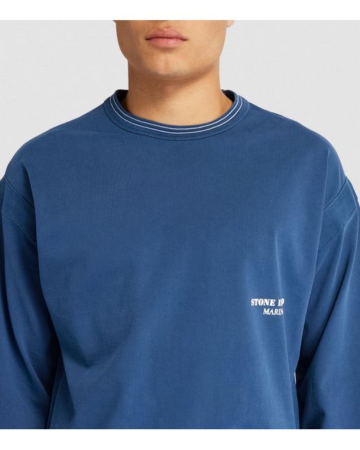 Stone Island Blue Marina Logo Sweatshirt for men