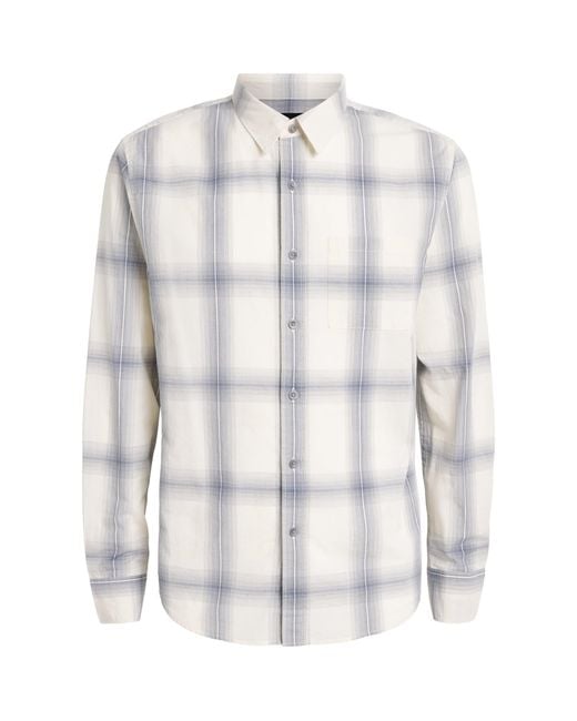 Vince White Cotton Check Townes Shirt for men