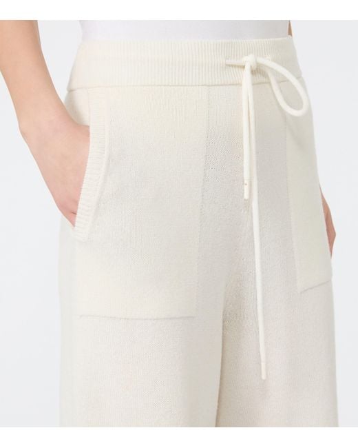 Max Mara White Cashmere Drawstring Trousers