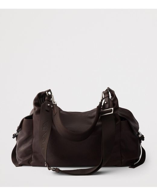 Prada Brown Leather Explore Shoulder Bag for men