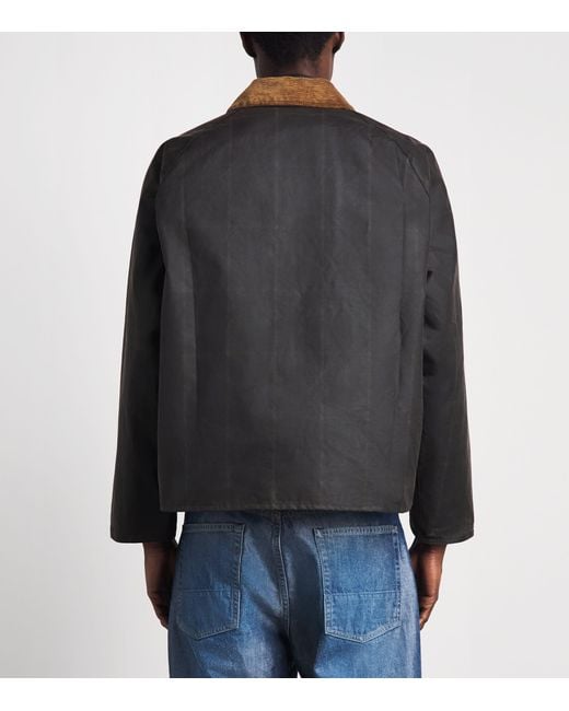 Barbour Black X Paul Smith Waxed Transport Windowpane Jacket for men