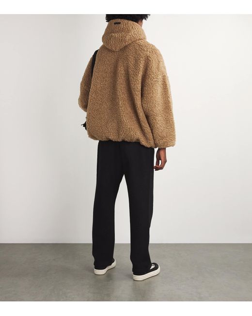 Fear Of God Brown Bouclé Hoodie for men