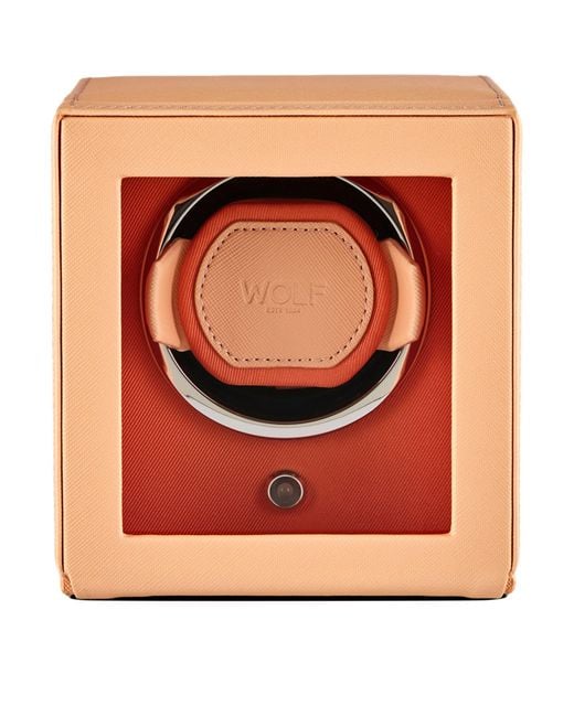 Wolf Orange Cub Watch Winder With Cover