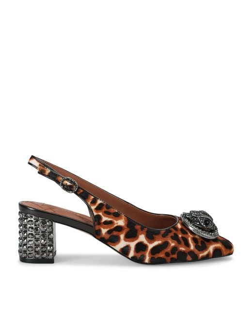 Kurt Geiger Brown Leopard Print Chelsea Slingback Pumps