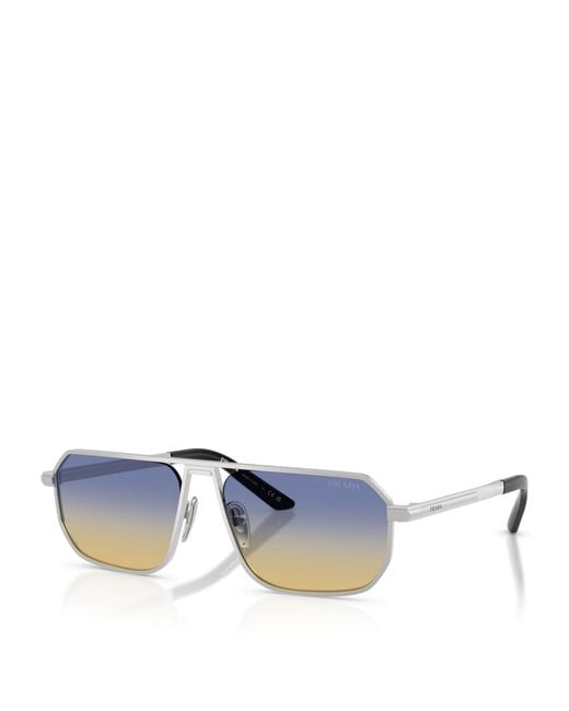 Prada Blue Steel Pillow Sunglasses for men