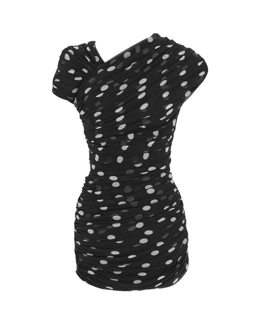 Saint Laurent Black Silk Asymmetric Mini Dress