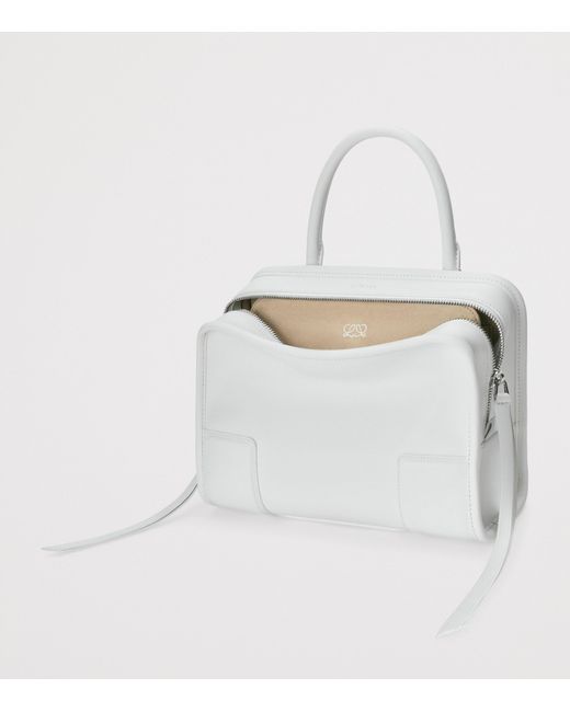 Loewe White Small Leather Amazona 180 Top-Handle Bag