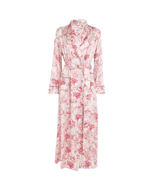 Harrods Pink Silk Toile Robe