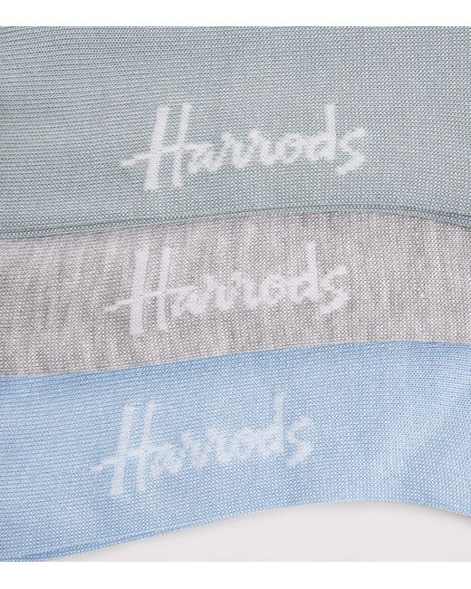 Harrods Green Cotton-Blend Ribbed Socks