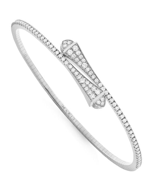 Marli New York White And Diamond Cleo Slim Bracelet