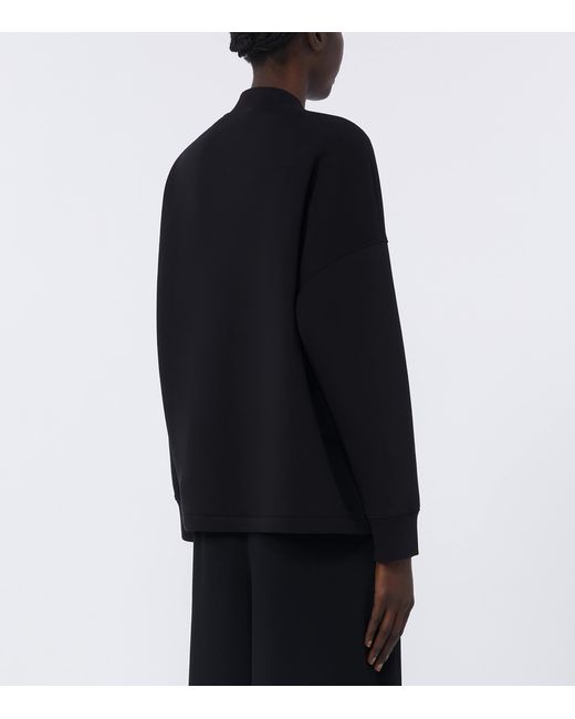 Max Mara Black Cotton-Blend Zip-Up Jacket