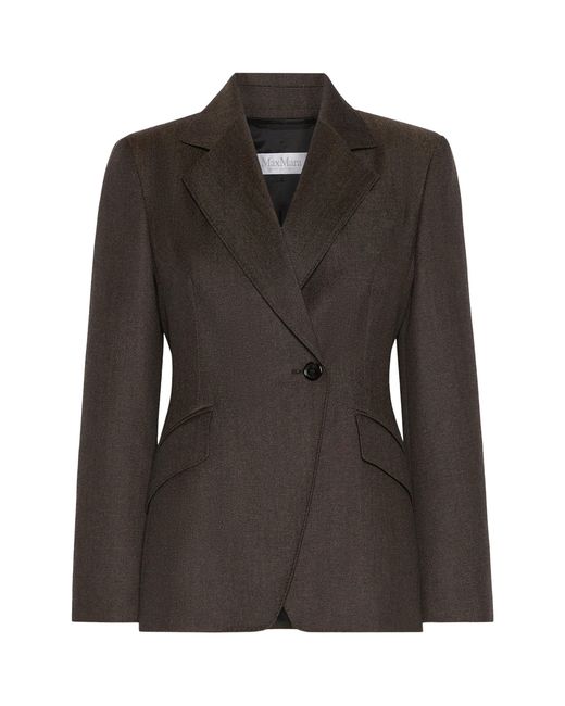 Max Mara Black Wool Diagonal-Front Blazer