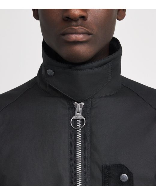 Barbour Black Waxed Cotton Tract Jacket for men