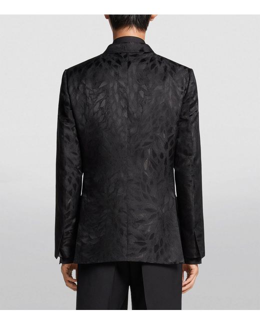 Zegna Black Jacquard Silk And Wool Evening Jacket for men