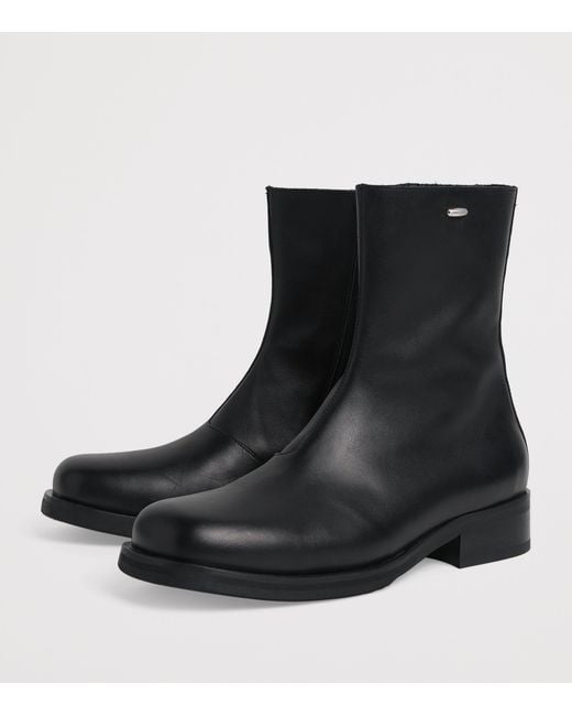 Our Legacy Black Leather Camion Ankle Boots for men