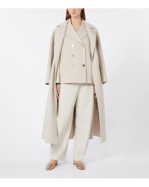 Max Mara Natural Virgin Wool Double-Breasted Coat