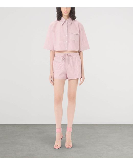 Valentino Pink Cotton Cropped Shirt