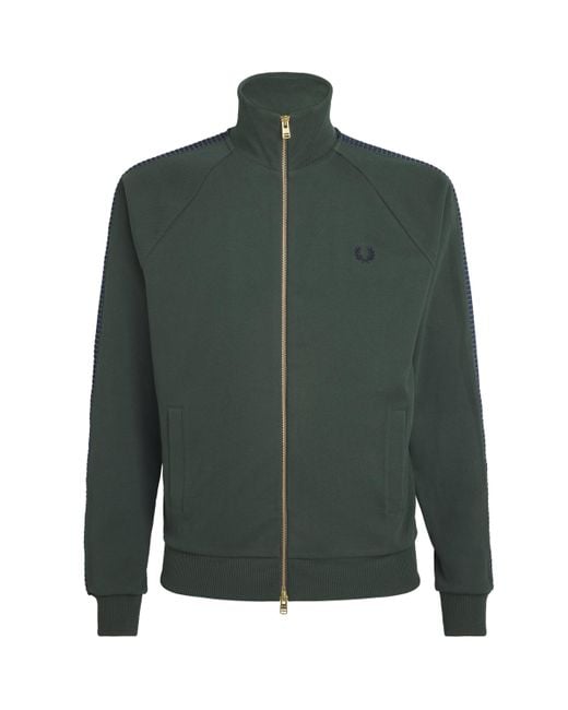 Fred Perry Green Mesh Tape Track Jacket for men