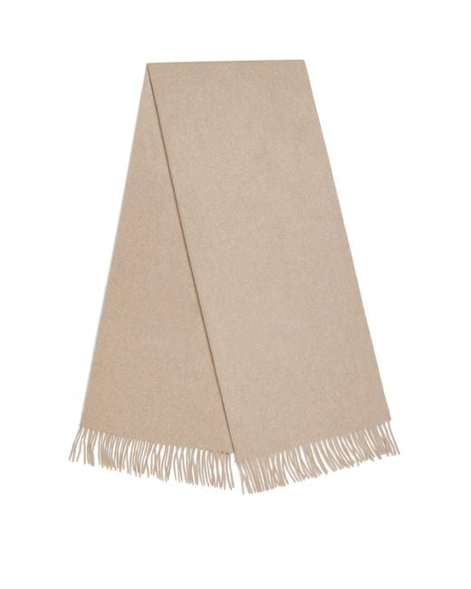 Max Mara Natural Cashmere Fringed Scarf