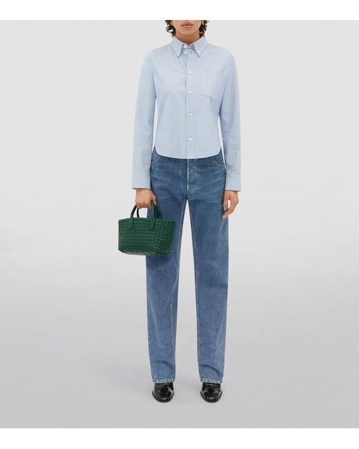Bottega Veneta Green Mini Leather Cabat Top-Handle Bag
