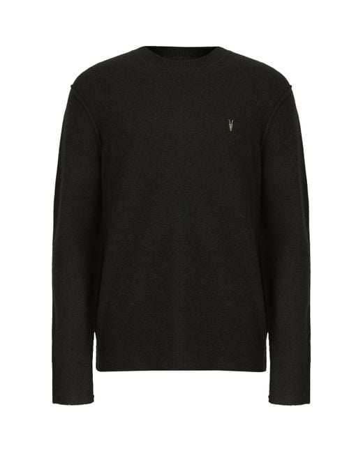 AllSaints Black Crew-Neck Statten Sweater for men
