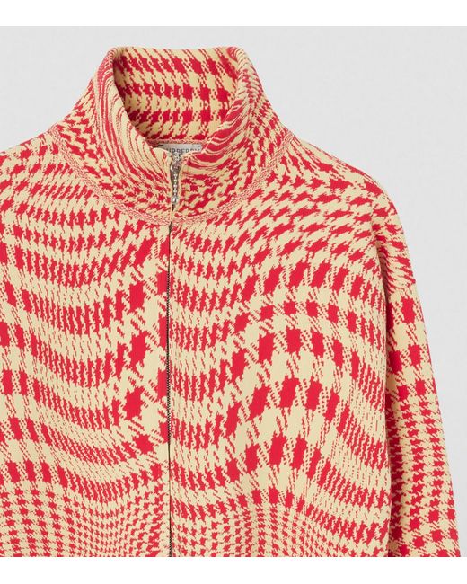 Burberry Red Printed Zip-up Sweatshirt