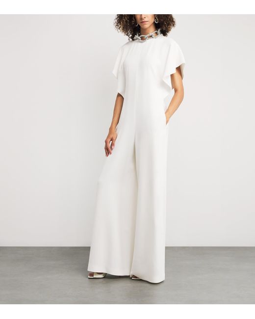 Stella McCartney White Satin Crystal Embellished Jumpsuit