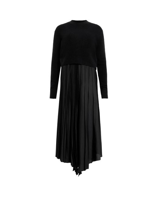 AllSaints Black 2-In-1 Jax Midi Dress