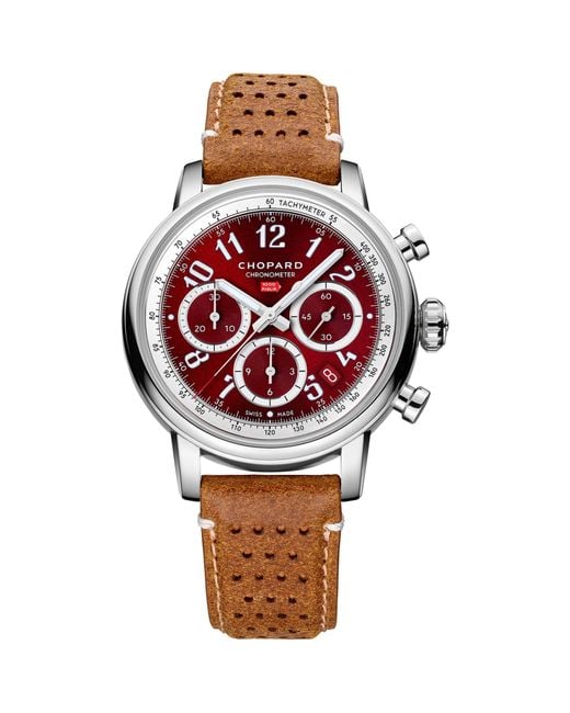 Chopard Red Lucent Steel Mille Miglia Chronograph Watch 40.5mm for men