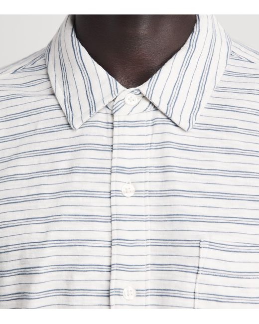 PAIGE White Cotton Stripe Carillo Polo Shirt for men