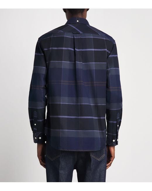 Barbour Blue Cotton Mineral Tartan Dunoon Shirt for men