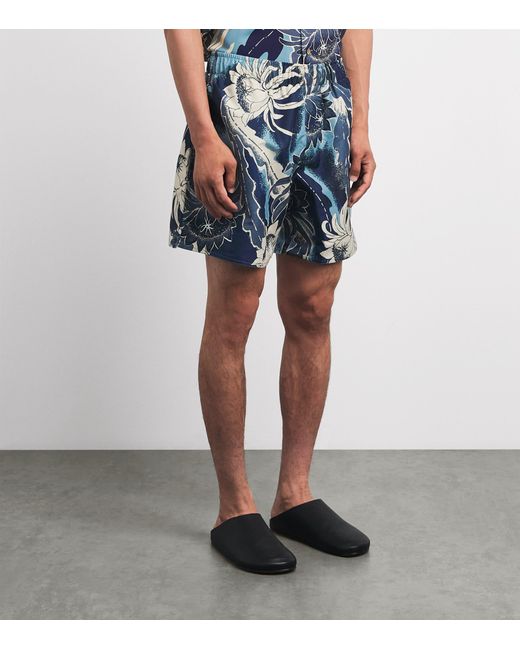J.W. Anderson Blue Floral Print Swim Shorts for men