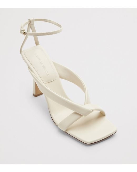 Bottega Veneta White Calfskin Riva Heeled Sandals 90