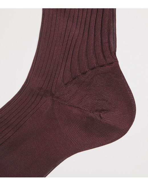 Pantherella Purple Silk Baffin Socks for men