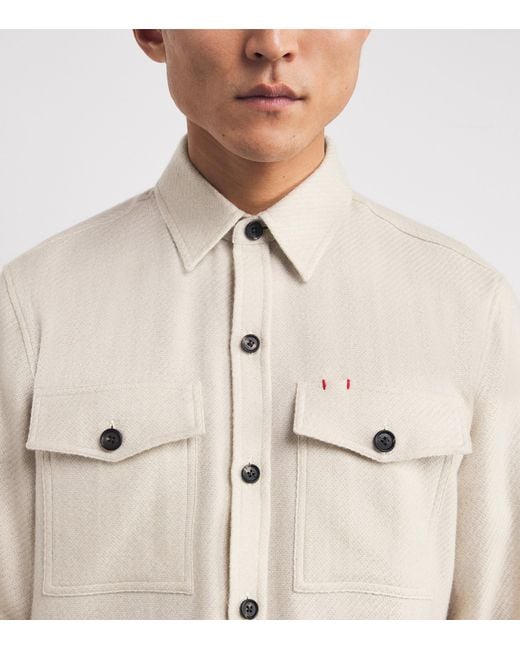 Isaia White Cashmere Overshirt for men
